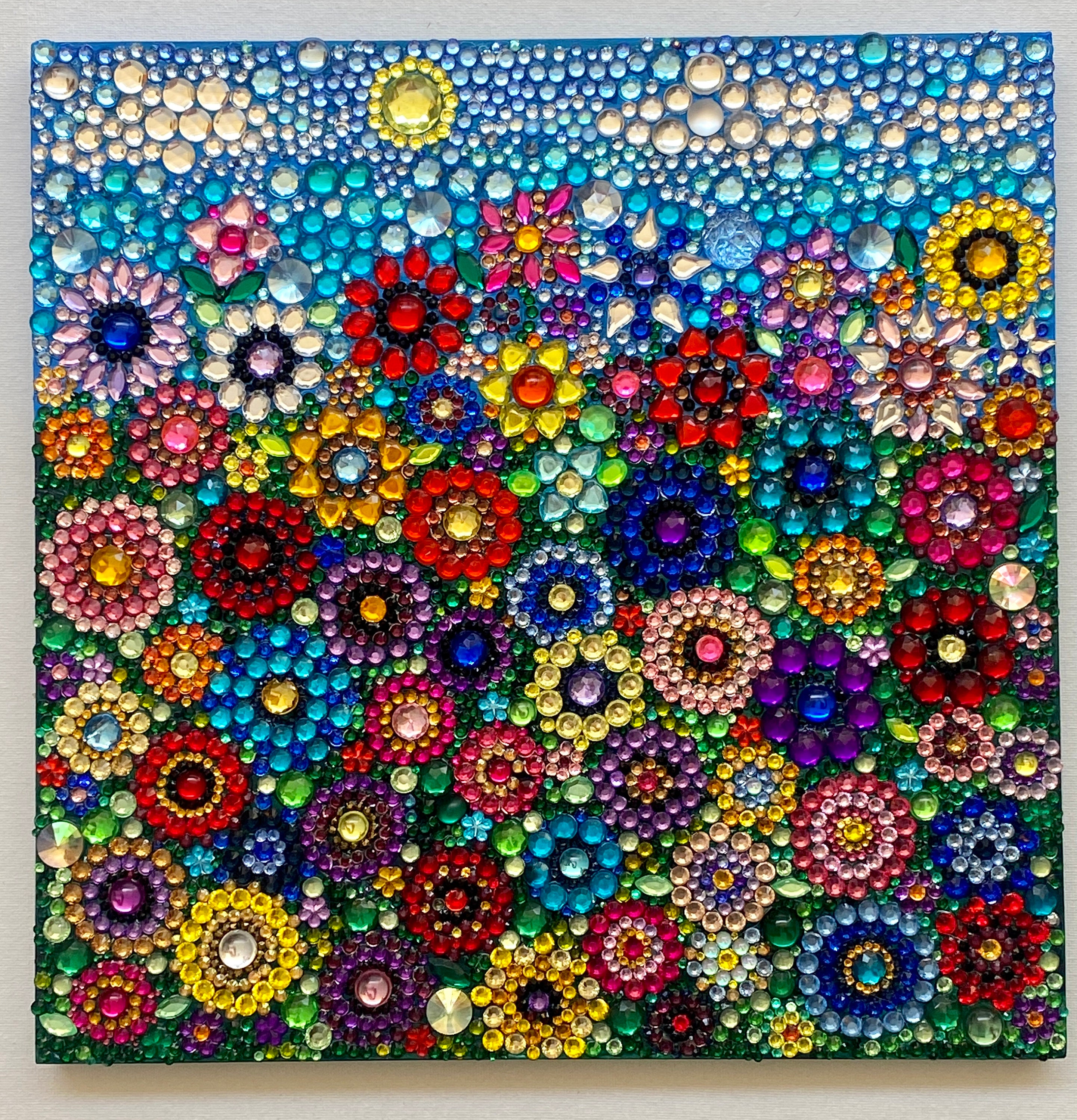 Sunshine Garden Rhinestone Mosaic: Bedazzled Floral Wall Art - Etsy