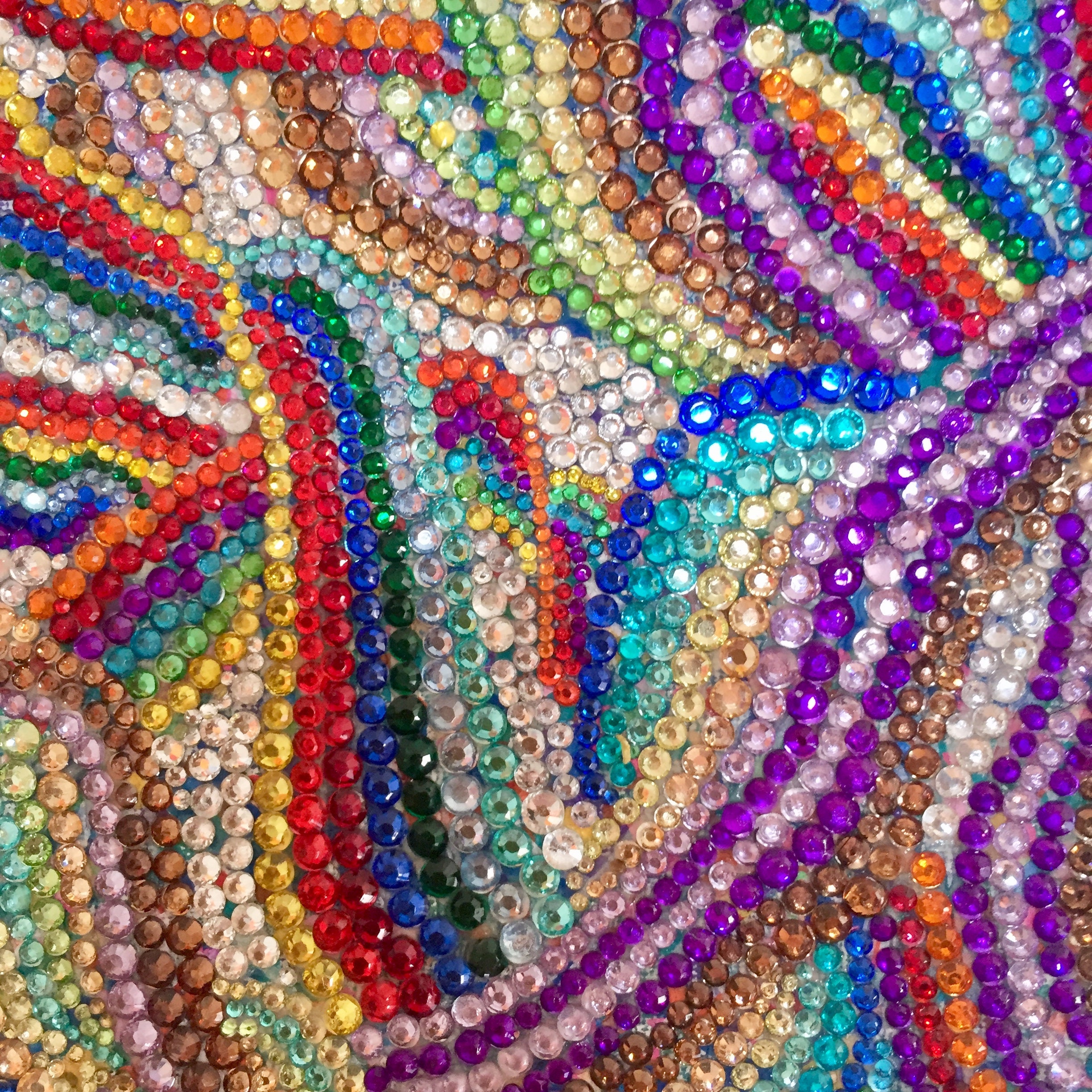 Rhinestone Mosaic Art: Colorful Abstract Bohemian Decor (8x8) - Etsy