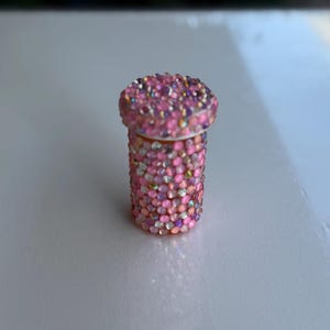 Pillenpotje met strassteentjes: sprankelende opbergdoos, reisaccessoire G: Mixed Pinks