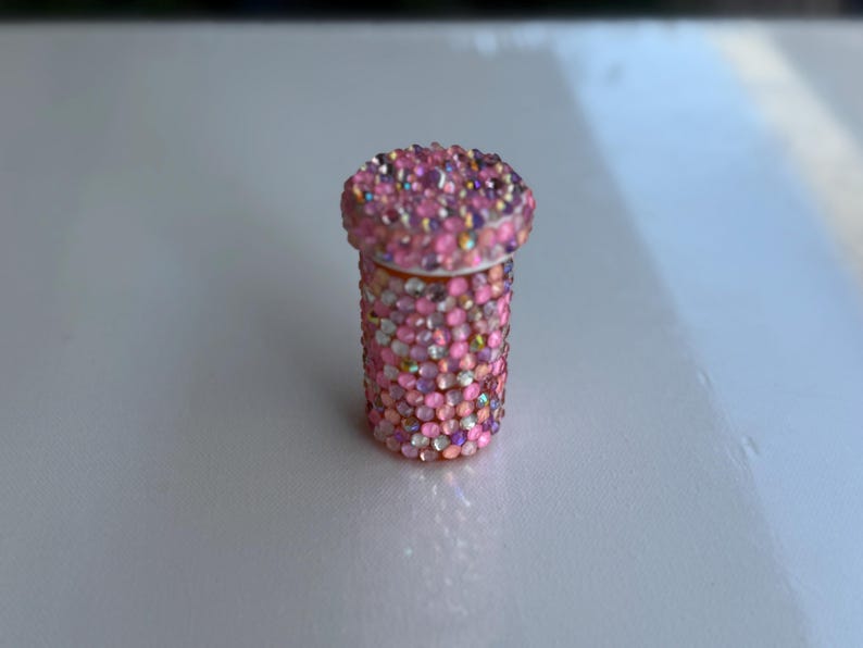 Pillenpotje met strassteentjes: sprankelende opbergdoos, reisaccessoire G: Mixed Pinks