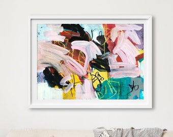 Abstract painting prints 099, contemporary printing, fine art print, large print, giclee prints, red art prints, apartment art, modern art