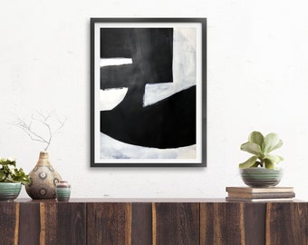 Black and white abstract art print-067, contemporary art print, painting prints, fine art print, large art print, minimalist art print