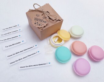 Surprise macaroon / Announcement / Request Godmother Witness / You are going to be Grandpa Grandma Tata Tonton