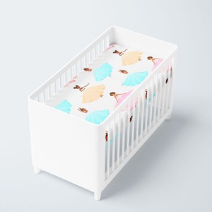 Satin Fitted Crib Sheet - Melanin Ballerina