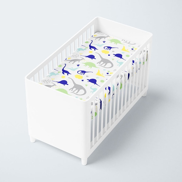 Satin Fitted Crib Sheet - Dino Land