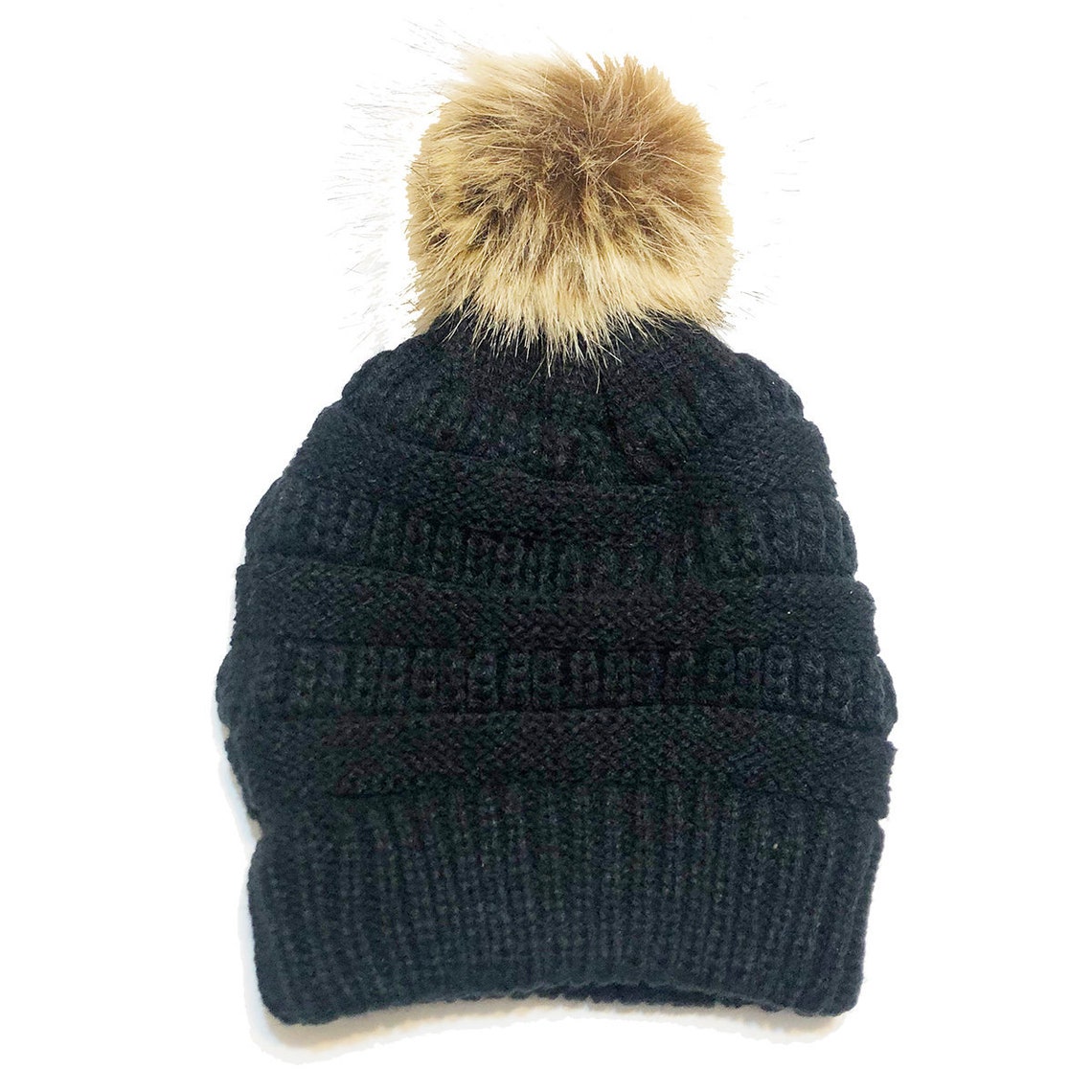 Pom Satin Lined Winter Knit Hat Multiple Color Options | Etsy