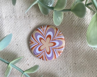 Retro flower | Pin Badge Button