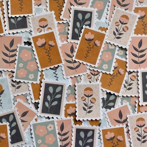 Sellos de flores | juego de pegatinas de 5