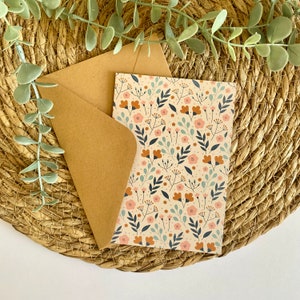 Flower pattern Beige | Card folded