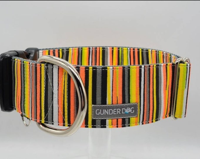 Buckle, Dog Collar, Great Dane, Labrador, Labradoodle, Boxer, German Shepherd, Golden Retriever, Goldendoodle, Large Breed ~ Fall Stripes