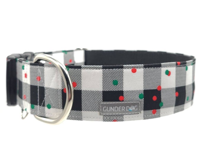 Buckle, Dog Collar, Great Dane, Labrador, Labradoodle, Boxer, Shepherd, Golden Retriever, Goldendoodle, Large Breed ~ Holiday Buffalo Plaid