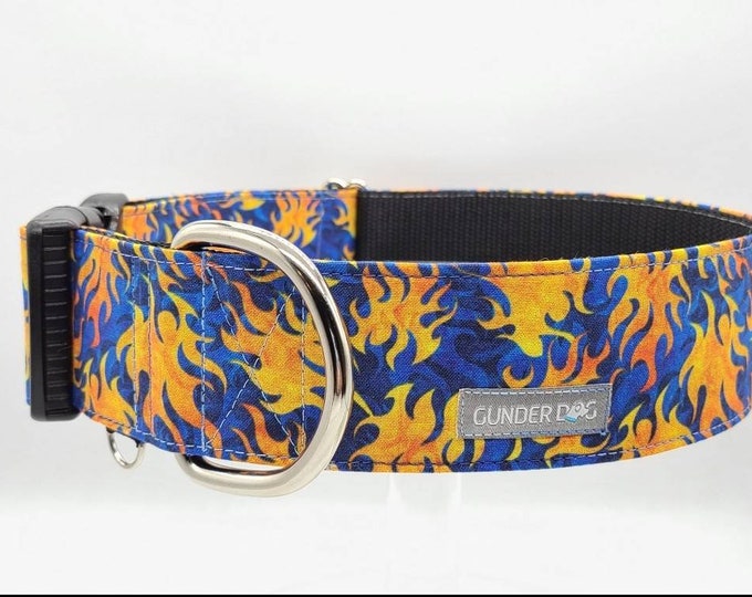 Martingale, Dog Collar, Great Dane, Labrador, Labradoodle, Boxer, German Shepherd, Golden Retriever, Goldendoodle, Large Breed ~ Flames