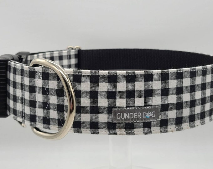 Buckle, Dog Collar, Great Dane, Labrador, Labradoodle, Boxer, Shepherd, Retriever, Goldendoodle, Large Breed ~ Small Checked Buffalo Plaid