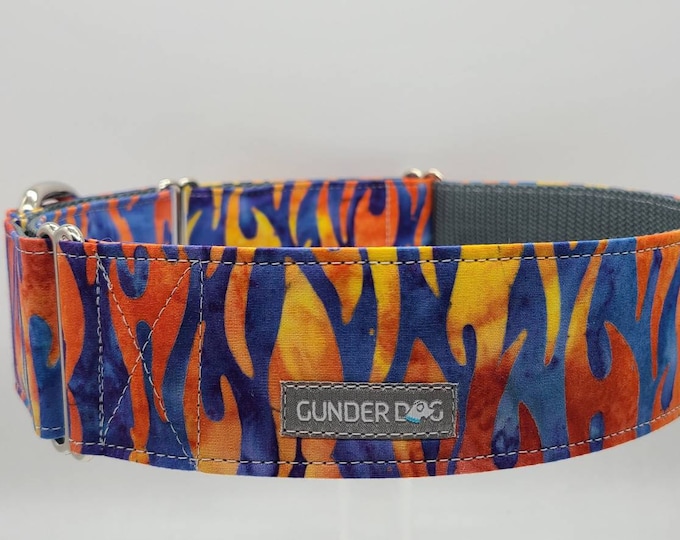 Martingale, Dog Collar, Great Dane, Labrador, Labradoodle, Boxer,  Shepherd, Golden Retriever, Goldendoodle, Large Breed ~ Hot Wheels Flames