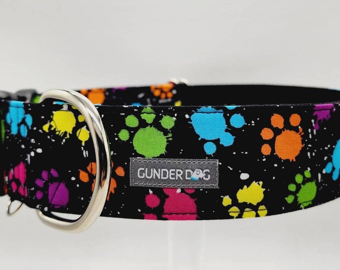 Martingale, Dog Collar, Great Dane, Labrador, Labradoodle, Boxer, Shepherd, Golden Retriever, Goldendoodle, Large Breed ~ Painted Pawprints