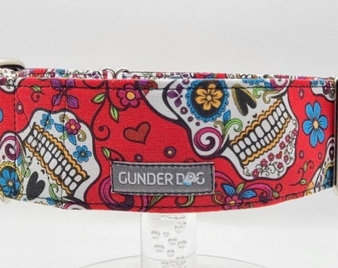 Martingale, Dog Collar, Great Dane, Labrador, Labradoodle, Boxer, Shepherd, Golden Retriever, Goldendoodle, Large Breed ~ Sugar Skulls