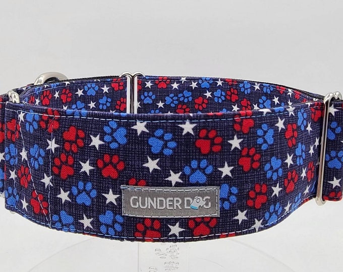 Martingale, Dog Collar, Great Dane, Labrador, Labradoodle, Boxer, Shepherd, Golden Retriever, Goldendoodle, Large Breed ~ Stars & paws