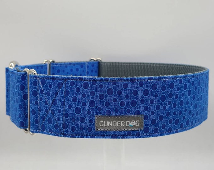 Martingale, Dog Collar, Great Dane, Labrador, Labradoodle, Boxer, Shepherd, Golden Retriever, Goldendoodle, Large Breed ~ Blue Bubbles