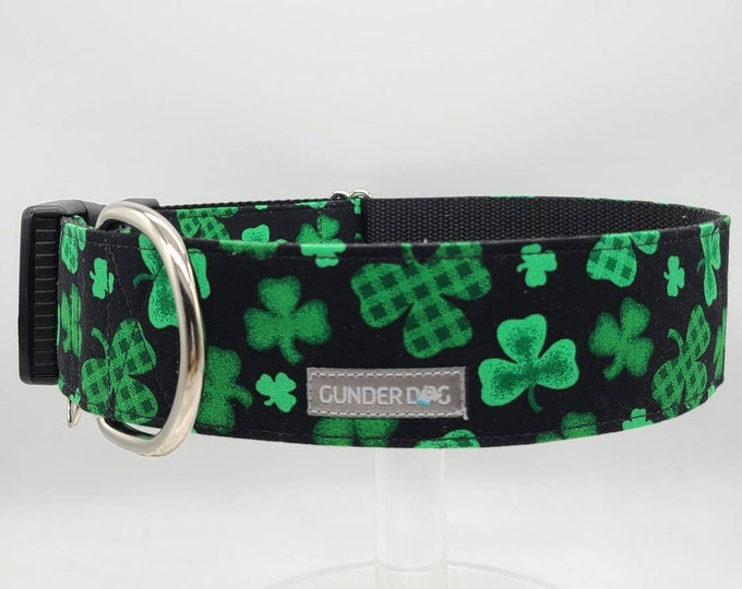 Buckle, Dog Collar, Great Dane, Labrador, Labradoodle, Boxer, Shepherd, Golden Retriever, Goldendoodle, Large Breed ~ Luck 'o the Irish