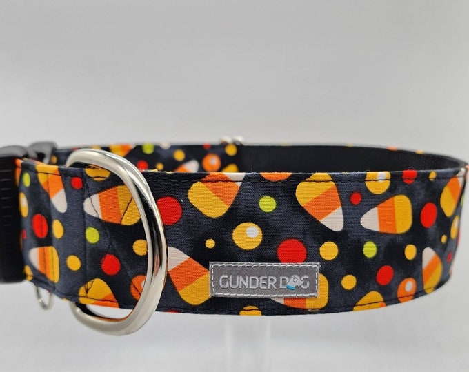 Buckle, Dog Collar, Great Dane, Labrador, Labradoodle, Boxer, Shepherd, Golden Retriever, Goldendoodle, Large Breed ~ Candy Corn