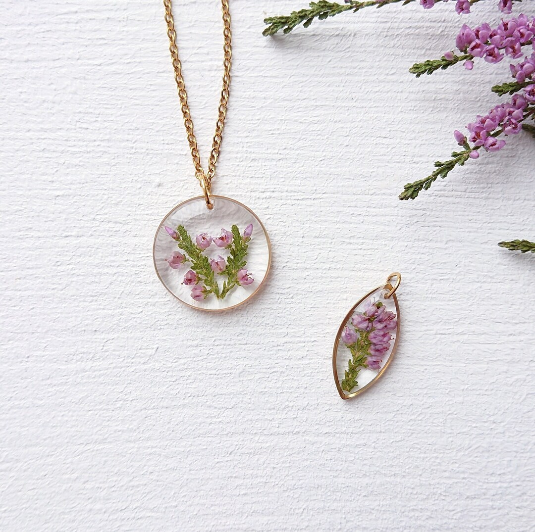 Heather Flower Necklace Scottish Heather Jewelry for Women Etsy