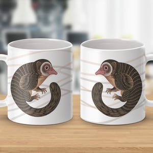 Taza de lémur volador, taza de café con animales adorables, taza única de vida silvestre, regalo de animales exóticos, arte inusual de lémures, taza para amantes de los animales