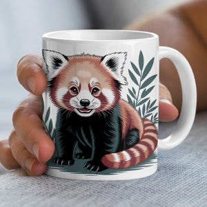 Red Panda Mug, Cute Animal Mug, Unique Mug Gift, Panda Lover Gift, Red Panda Illustration Mug, Animal Illustration Mug