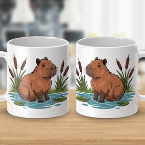 Capybara Mug, Cute Rodent Coffee Mug, Semi Aquatic Animal Mug, Funny Animal Lover Gift, Adorable Capybara Design, Unique Mug