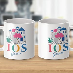 Ios Greece Mug, Travel Mug, Greek Islands Coffee Mug, Santorini Inspired Mug, Vacation Mug, Souvenir Mug, Gift For Traveler