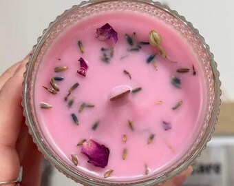 Champagne Pop Scented Candle | Upcycled Glass Vessel | Clean and Slow Burning Coconut Wax | Handmade and Poured Individually