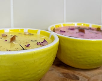 Lemon Candles | Reusable Lemon Dish | Handmade with Coconut Wax and Wood Wicks | Ready to Ship