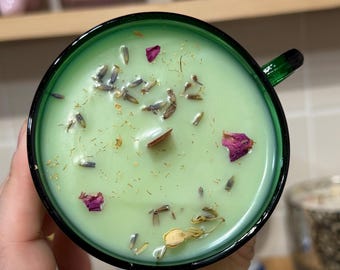 Coconut Lime Scented Candle | Teacup Candle | Clean and Slow Burning Coconut Wax Candle