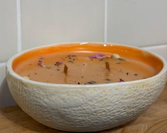 Sweet Pea & Honeydew Melon Scented Candle | Cantaloupe Candle “Candeloupe” | Handmade with Coconut Wax | Clean + Slow Burning