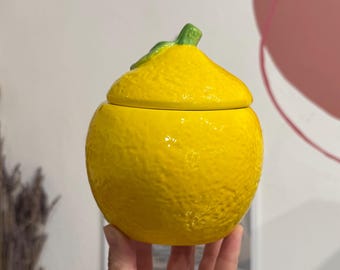 Lemon Tree Scented Candle | Large Reusable Lemon Canister | Handmade with Coconut Wax | Clean + Slow Burning