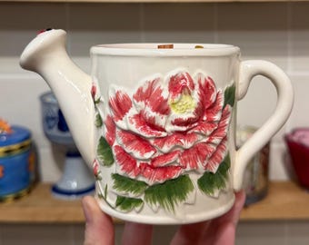 Perfect Peony Scented Candle | Reusable Ceramic Watering Can | Clean and Slow Burning Coconut Wax