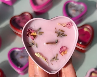 Heart Shaped Candle | Your Choice of Scent and Color | Handmade with Clean and Slow Burning Coconut Wax