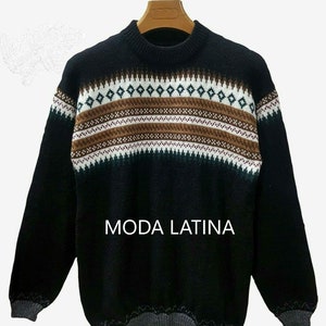 Unisex alpaca sweater , peruvian ethnic sweater ,  warm and soft sweater