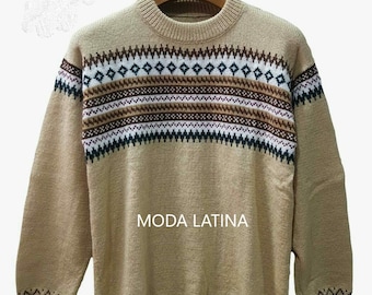 Unisex alpaca sweater , peruvian ethnic sweater ,  warm and soft sweater