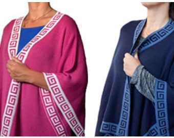 Luxuriöse peruanische klassische ärmellose Alpaka Cape, Wrap Damen Schal, Frauen Cape, Alpaka Poncho Frauen