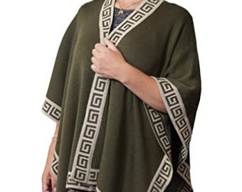 Luxuriöse peruanische klassische ärmellose Alpaka Cape, Wrap Damen Schal, Frauen Cape, Alpaka Poncho Frauen