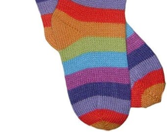 Alpaca Socks - Extra Warm and Soft - Rainbow Striped Design
