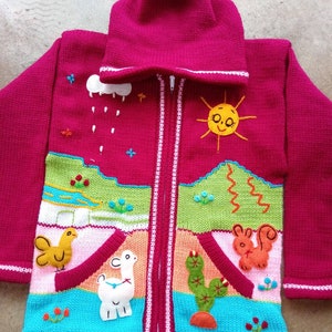 cardigan maglione in lana per bambini con dettagli ricamati scegli il tuo colore immagine 4