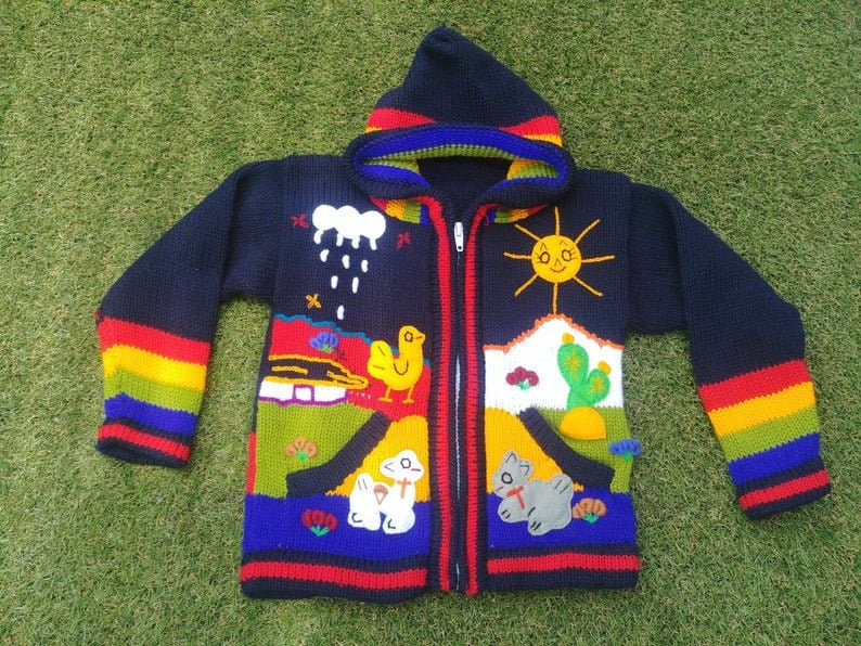 cardigan maglione in lana per bambini con dettagli ricamati scegli il tuo colore immagine 8