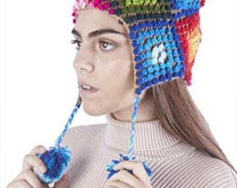 Unisex Peruvian Multicolored Hand Knit Alpaca Rainbow Beanie  display picture 2
