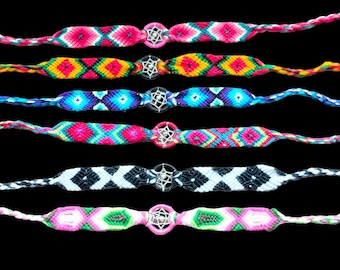 lotto di 5 bracciale Dreamcatcher peruviano fatto a mano, braccialetto dell'amicizia, braccialetto tessuto, braccialetto Dreamcatcher di buona energia, braccialetto unisex