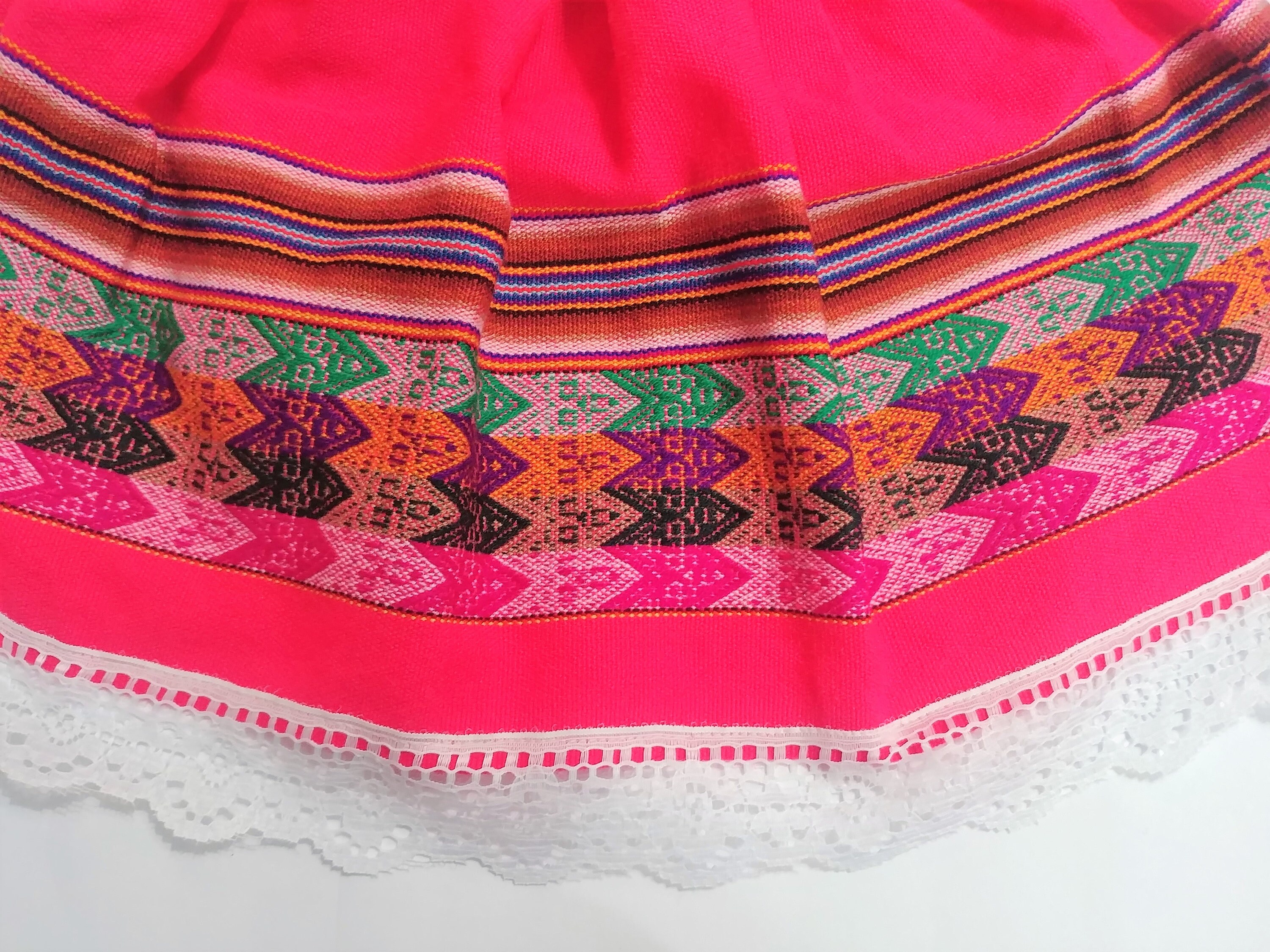 Colorful peruvian fabric skirt Multi Color Girls Skirt Etsy España