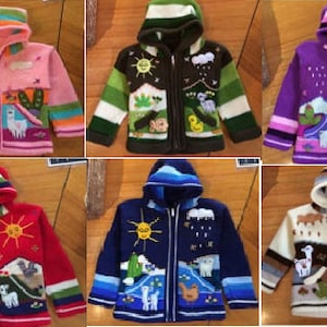 cardigan maglione in lana per bambini con dettagli ricamati scegli il tuo colore immagine 1