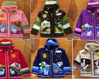 cardigan maglione in lana per bambini con dettagli ricamati scegli il tuo colore