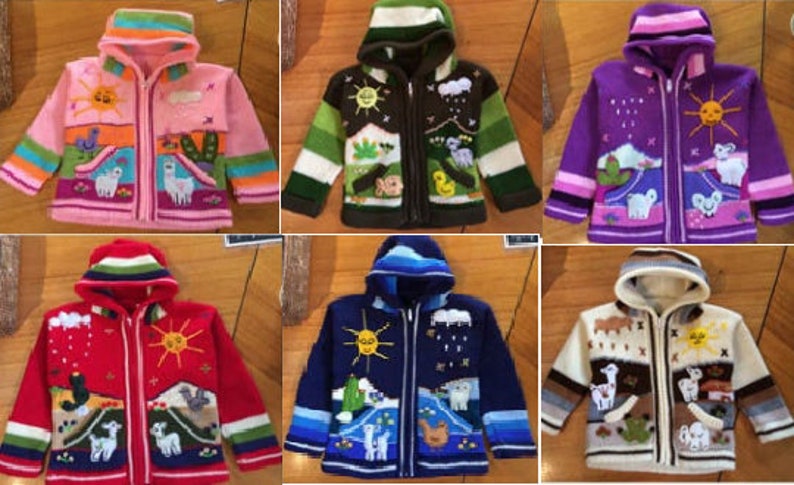 cardigan maglione in lana per bambini con dettagli ricamati scegli il tuo colore immagine 1