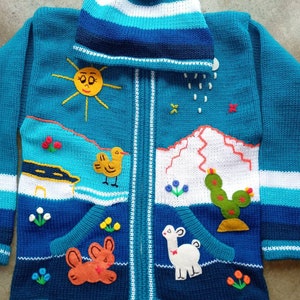 cardigan maglione in lana per bambini con dettagli ricamati scegli il tuo colore immagine 7